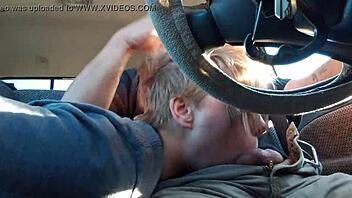 Gay blowjob action in dark socks